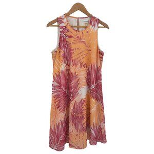 Size 12‎ CALVIN KLEIN PALM PRINT CHIFFON SWING DRESS Summer Vacation Cottagecore
